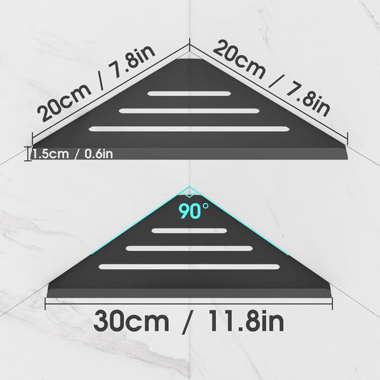 2-Pack Modern Stainless Steel Shower Caddy, 2-Shelf Corner Shelf, No Drill Shower Organizer