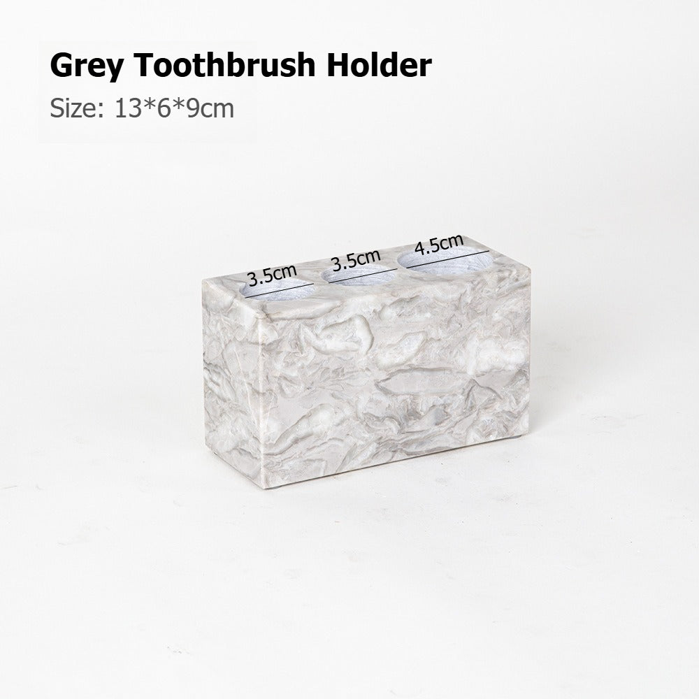 AUSAULAC Luxury Marble Bathroom Set - Soap Dispenser, Tissue Box & Tray | Light Luxury Hotel Style