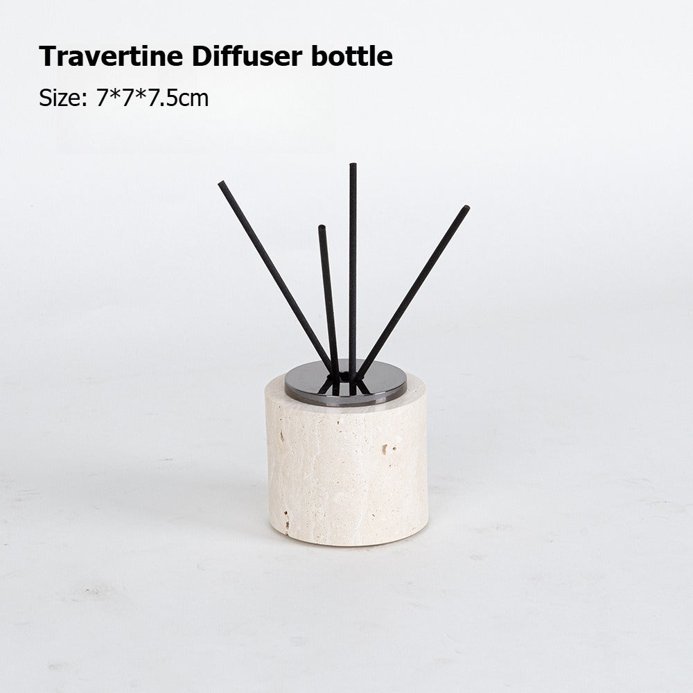 AUSAULAC Luxury Natural Travertine  Bathroom Set - Soap Dispenser, Tissue Box & Tray | Light Luxury Hotel Style