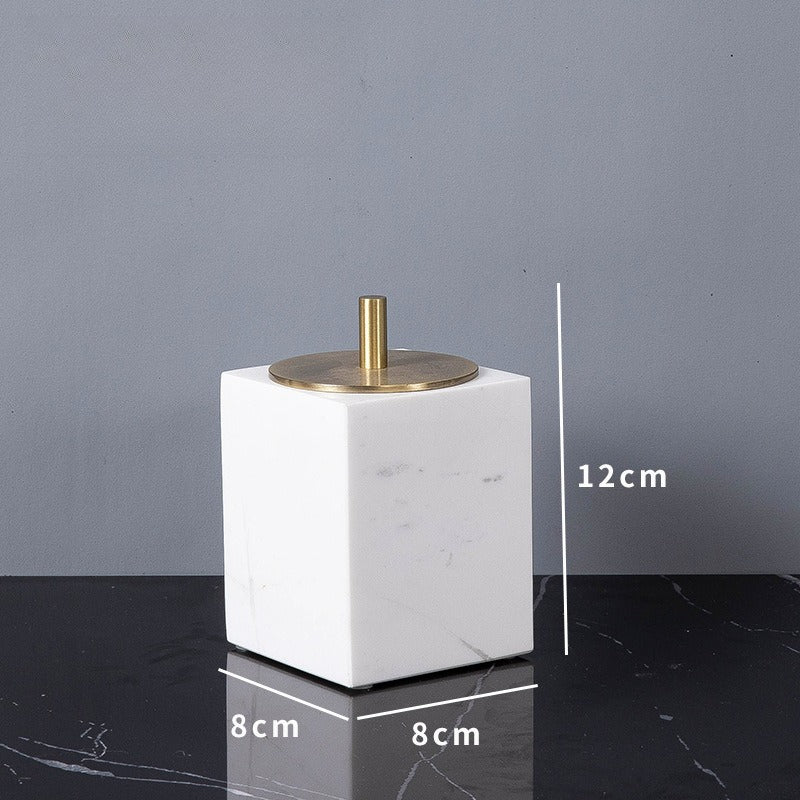 AUSAULAC Luxury Marble Bathroom Set - Soap Dispenser, Tissue Box & Tray | Light Luxury Hotel Style