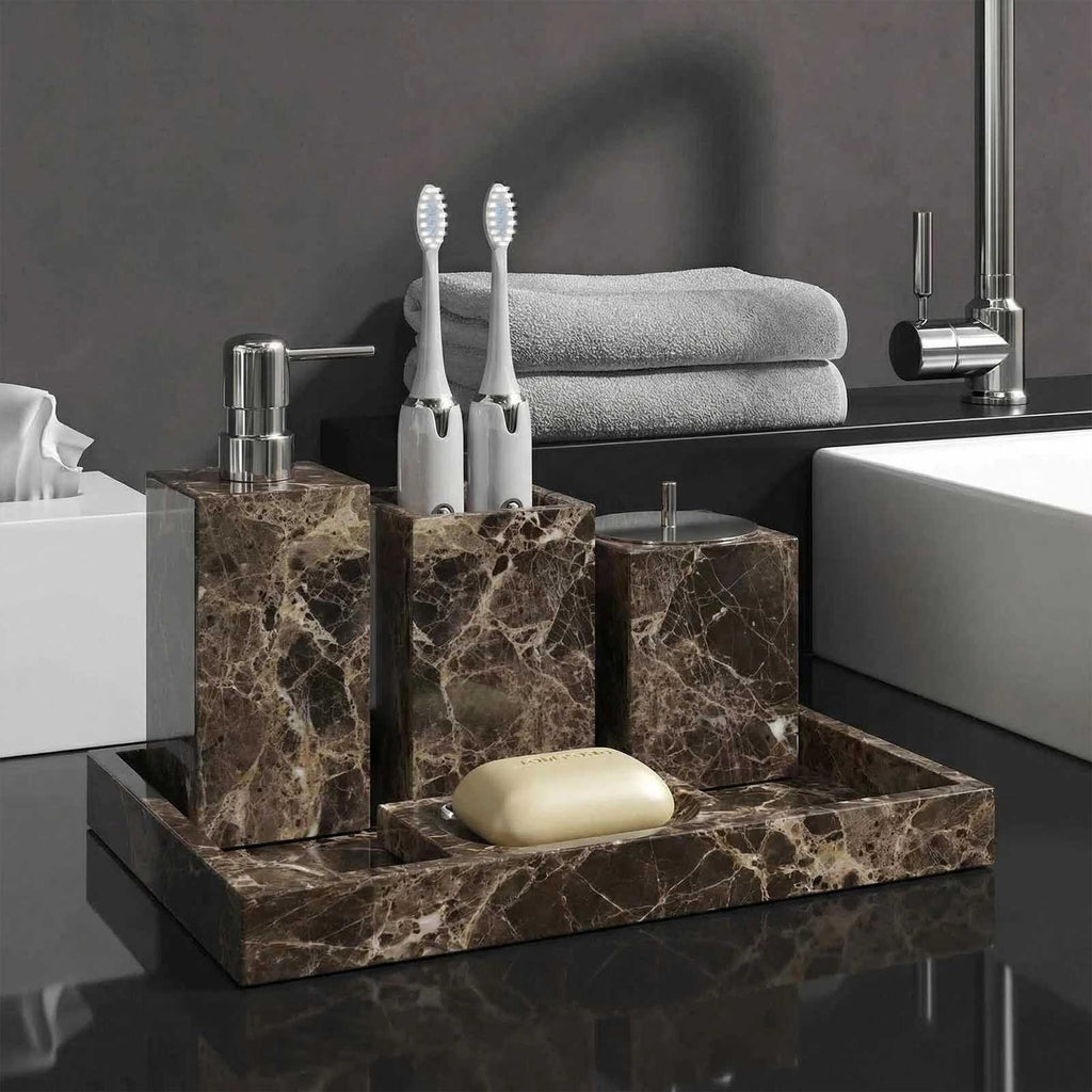 The Dark Emperador Marble Vanity Suite