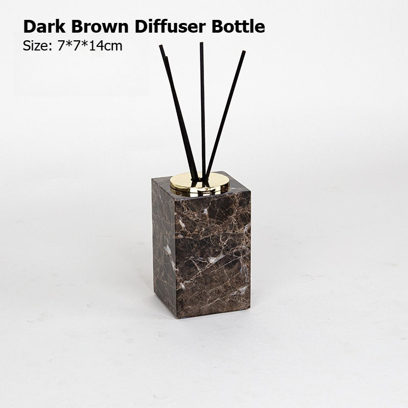 AUSAULAC Luxury Marble Bathroom Set - Soap Dispenser, Tissue Box & Tray | Light Luxury Hotel Style Dark Brown