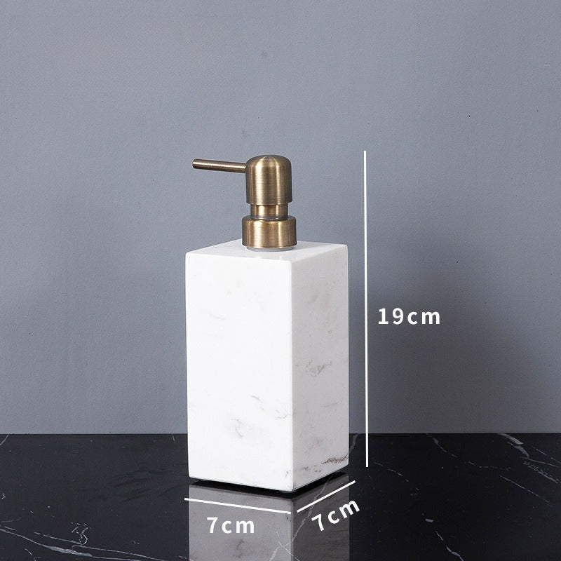 AUSAULAC Luxury Marble Bathroom Set - Soap Dispenser, Tissue Box & Tray | Light Luxury Hotel Style