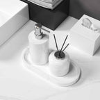 AUSAULAC Jazz White marble bathroom suite in elegant setting - Modern Luxury Design
