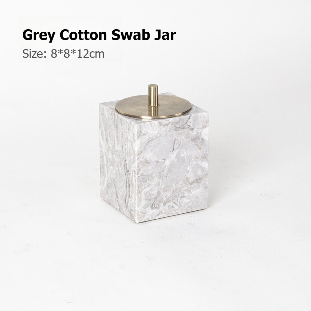 AUSAULAC Luxury Marble Bathroom Set - Soap Dispenser, Tissue Box & Tray | Light Luxury Hotel Style