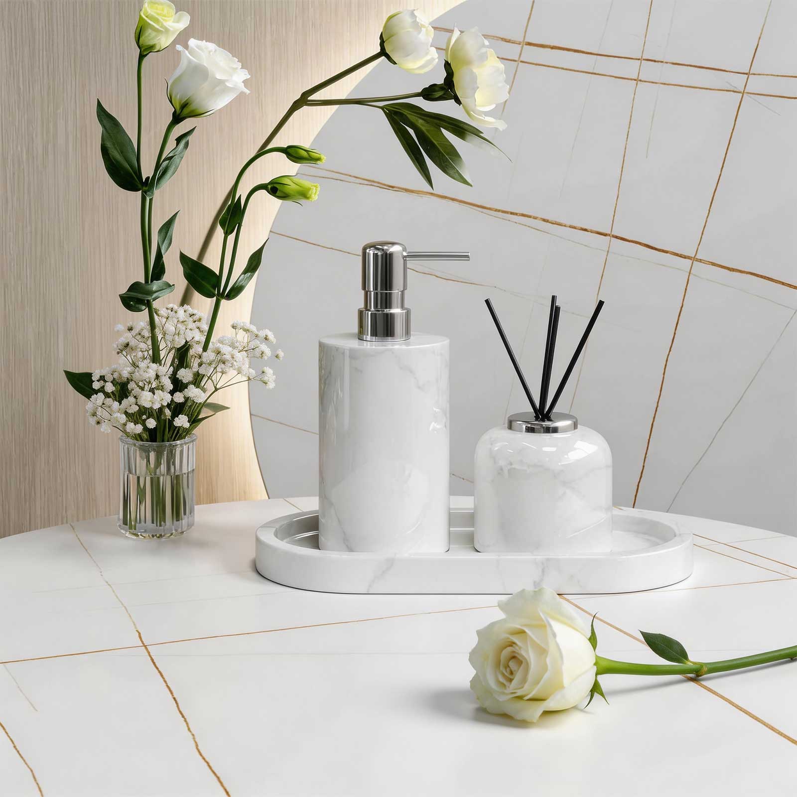 The Jazz White Marble Diffuser Suite