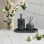AUSAULAC Emerald Green Close-up of {material} marble bathroom suite pieces - Premium Quality