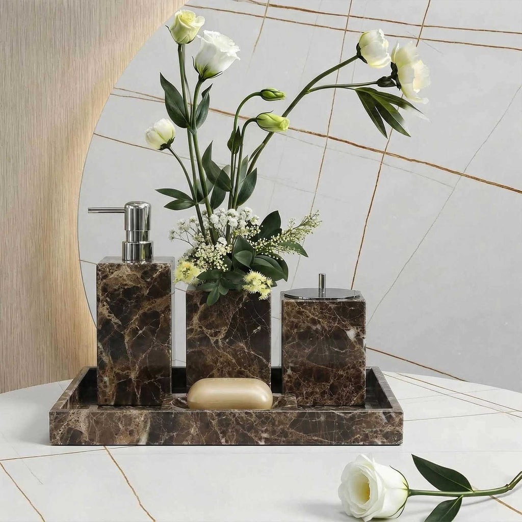 The Dark Emperador Marble Vanity Suite