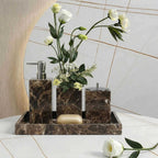 AUSAULAC Dark Emperador marble bathroom suite in elegant setting - Modern Luxury Design