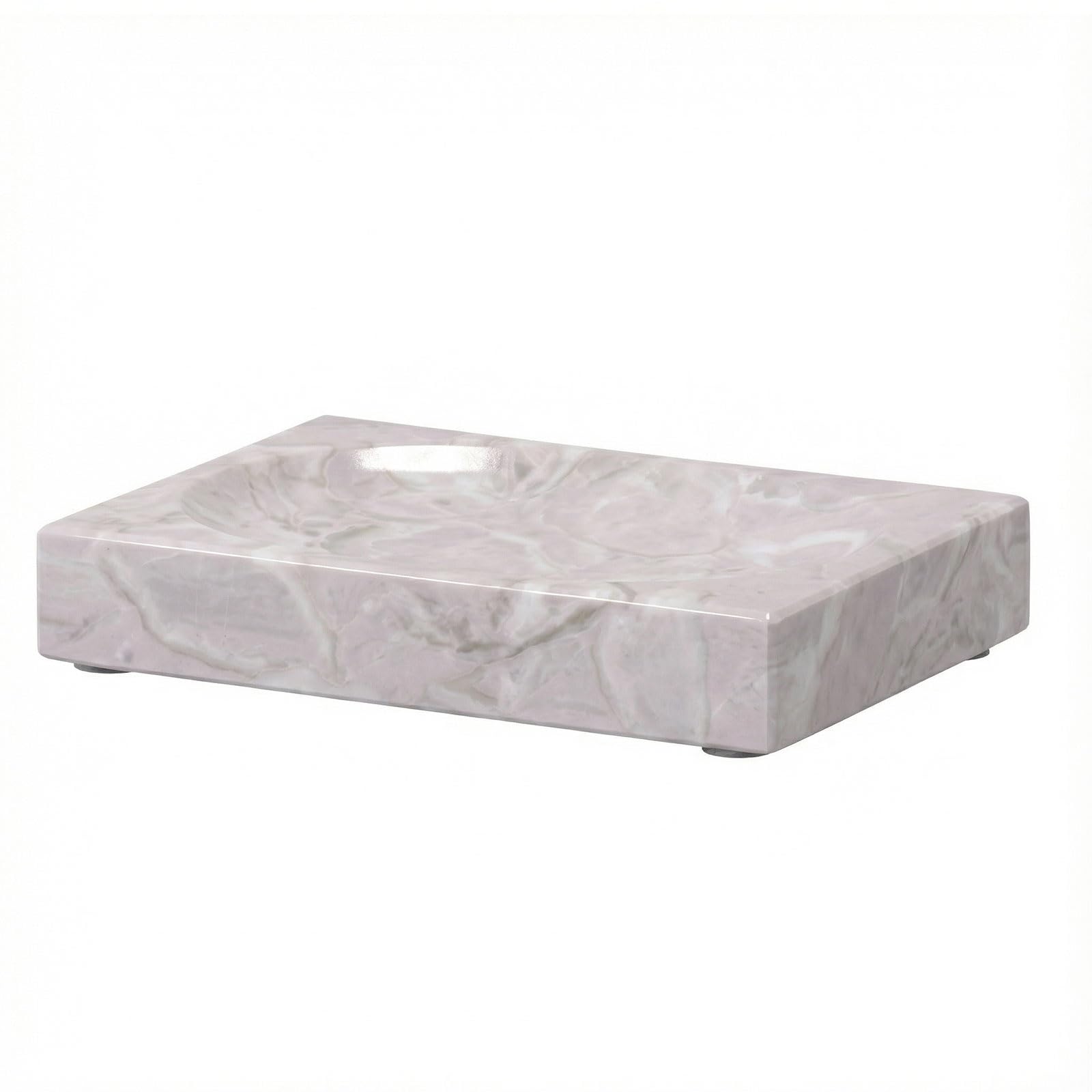 Natural Marble Soap Dish - 1.1lb Heavyweight Solid Base Soap Holder for Bathroom Vanity & Kitchen Sink - Non-Slip Handcrafted Stone Tray Shields Countertop Surfaces(Gray)