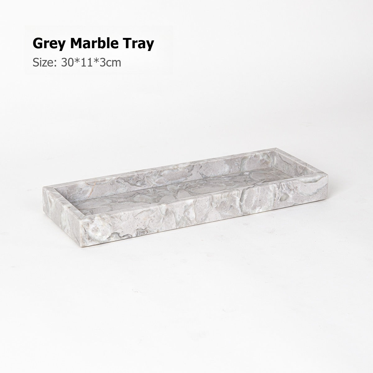 AUSAULAC Luxury Marble Bathroom Set - Soap Dispenser, Tissue Box & Tray | Light Luxury Hotel Style