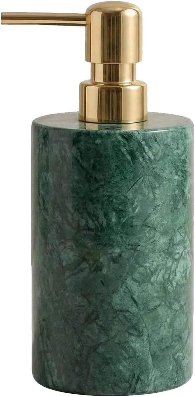 Marble Soap Dispenser, Hand Soap Dispenser for Bathroom Kitchen Countertop - Lotion and Liquid Soap Dispenser (1, Green)