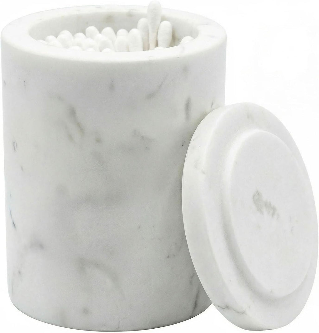 Jazz White Marble Canister Round