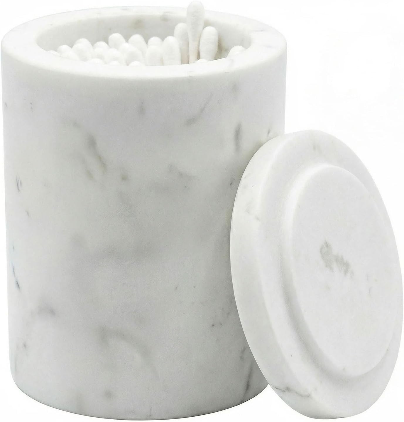 Jazz White Marble Canister Round