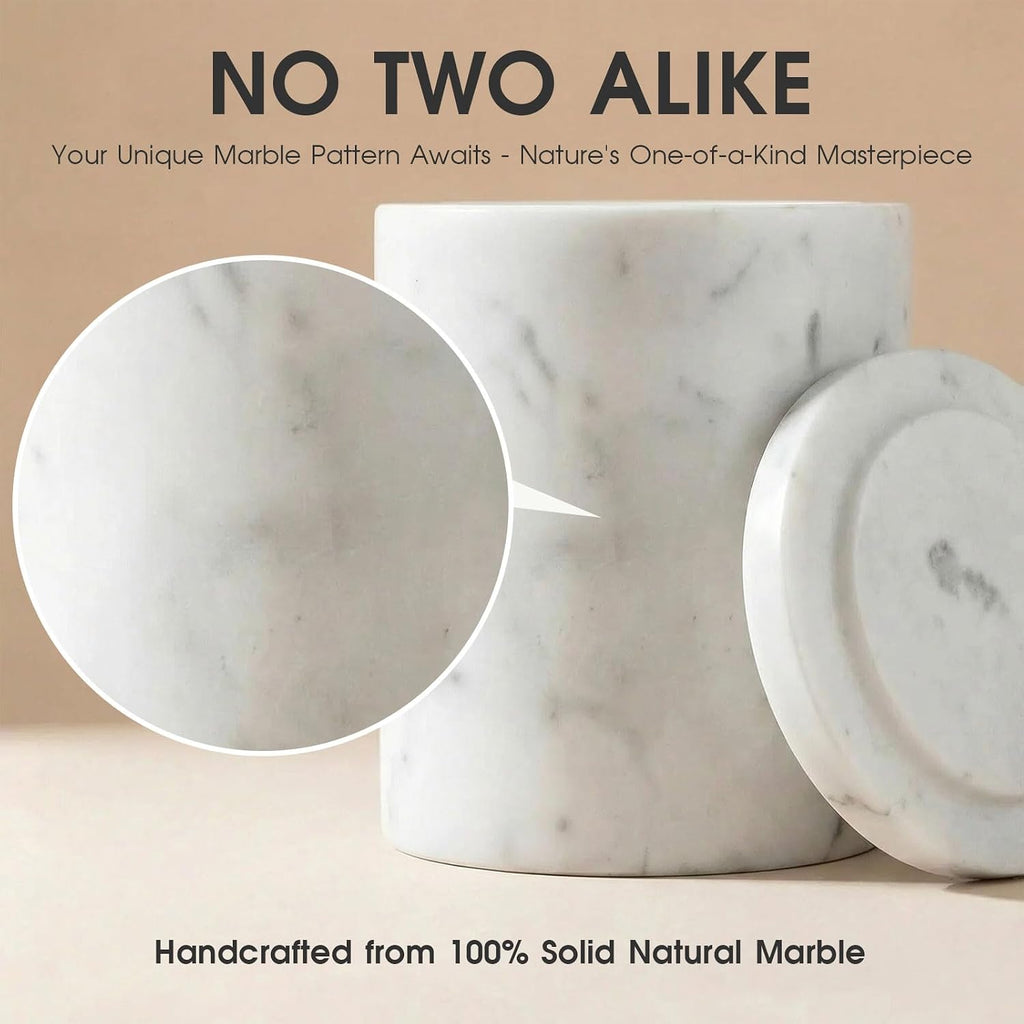 Jazz White Marble Canister Round