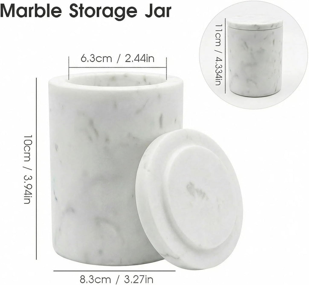 Jazz White Marble Canister Round