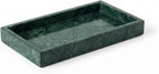 Natural Marble Tray Heavyweight Stone Vanity Tray for Bathroom Countertop, Coffee Table & Dresser - Handcrafted Rectangular Organizer (Green, 9.84" x 4.72" x 1.18")
