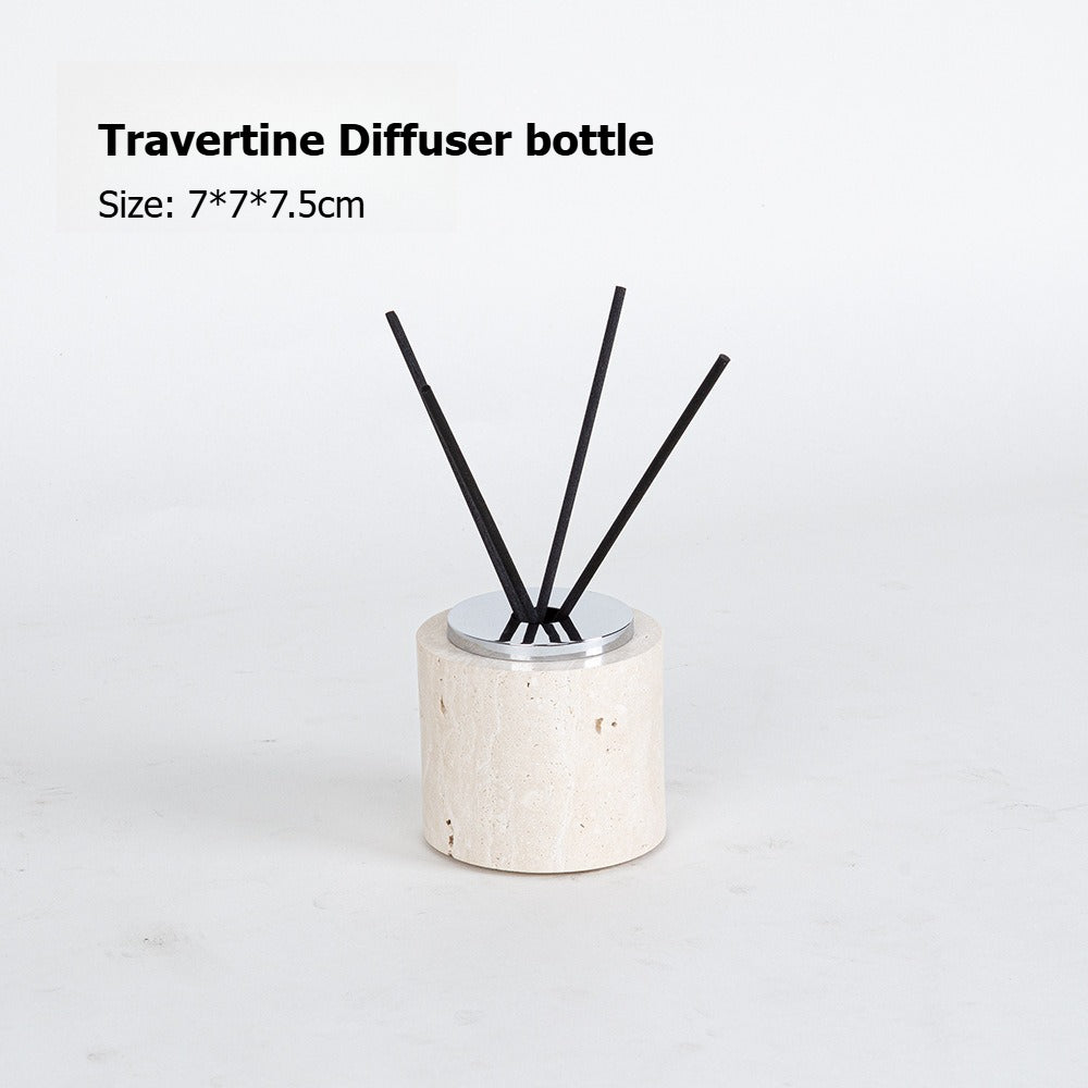 AUSAULAC Luxury Natural Travertine  Bathroom Set - Soap Dispenser, Tissue Box & Tray | Light Luxury Hotel Style