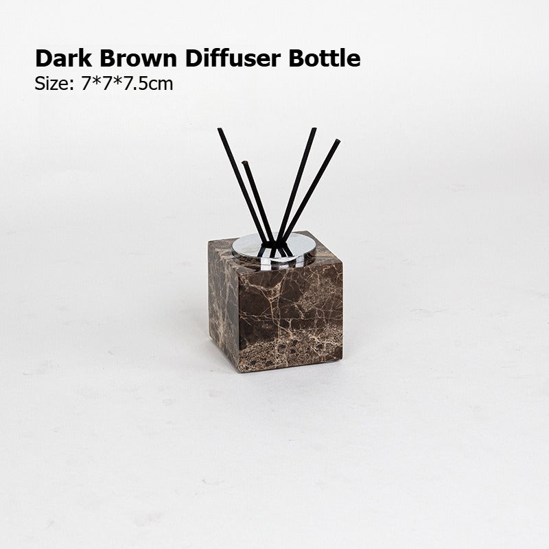 AUSAULAC Luxury Marble Bathroom Set - Soap Dispenser, Tissue Box & Tray | Light Luxury Hotel Style Dark Brown