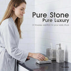 Natural Marble Soap Dish - 1.1lb Heavyweight Solid Base Soap Holder for Bathroom Vanity & Kitchen Sink - Non-Slip Handcrafted Stone Tray Shields Countertop Surfaces(Gray)