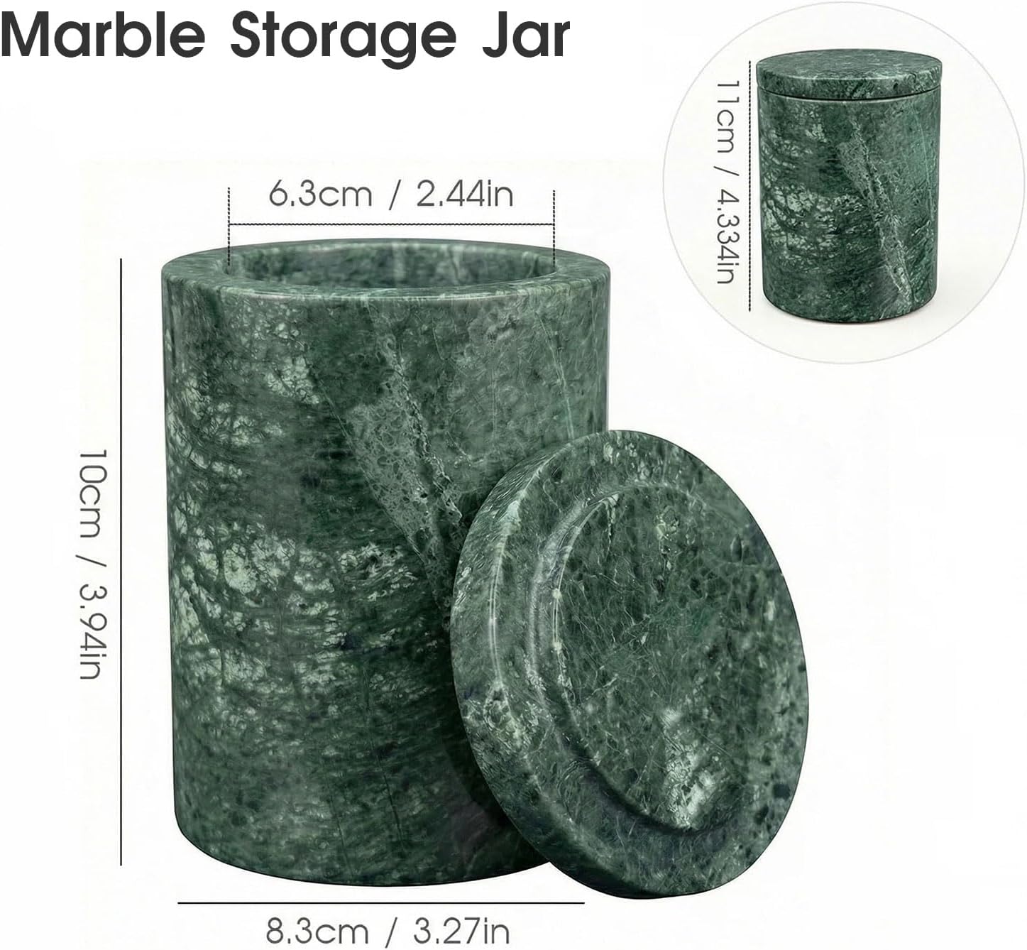 Emerald Marble Canister Round