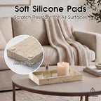 Natural Travertine Tray Heavyweight Stone Vanity Tray for Bathroom Countertop, Coffee Table & Dresser - Handcrafted Rectangular Organizer(Beige Travertine, 9.84" x 4.72" x 1.18")