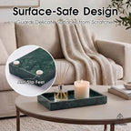 Natural Marble Tray Heavyweight Stone Vanity Tray for Bathroom Countertop, Coffee Table & Dresser - Handcrafted Rectangular Organizer (Green, 9.84" x 4.72" x 1.18")