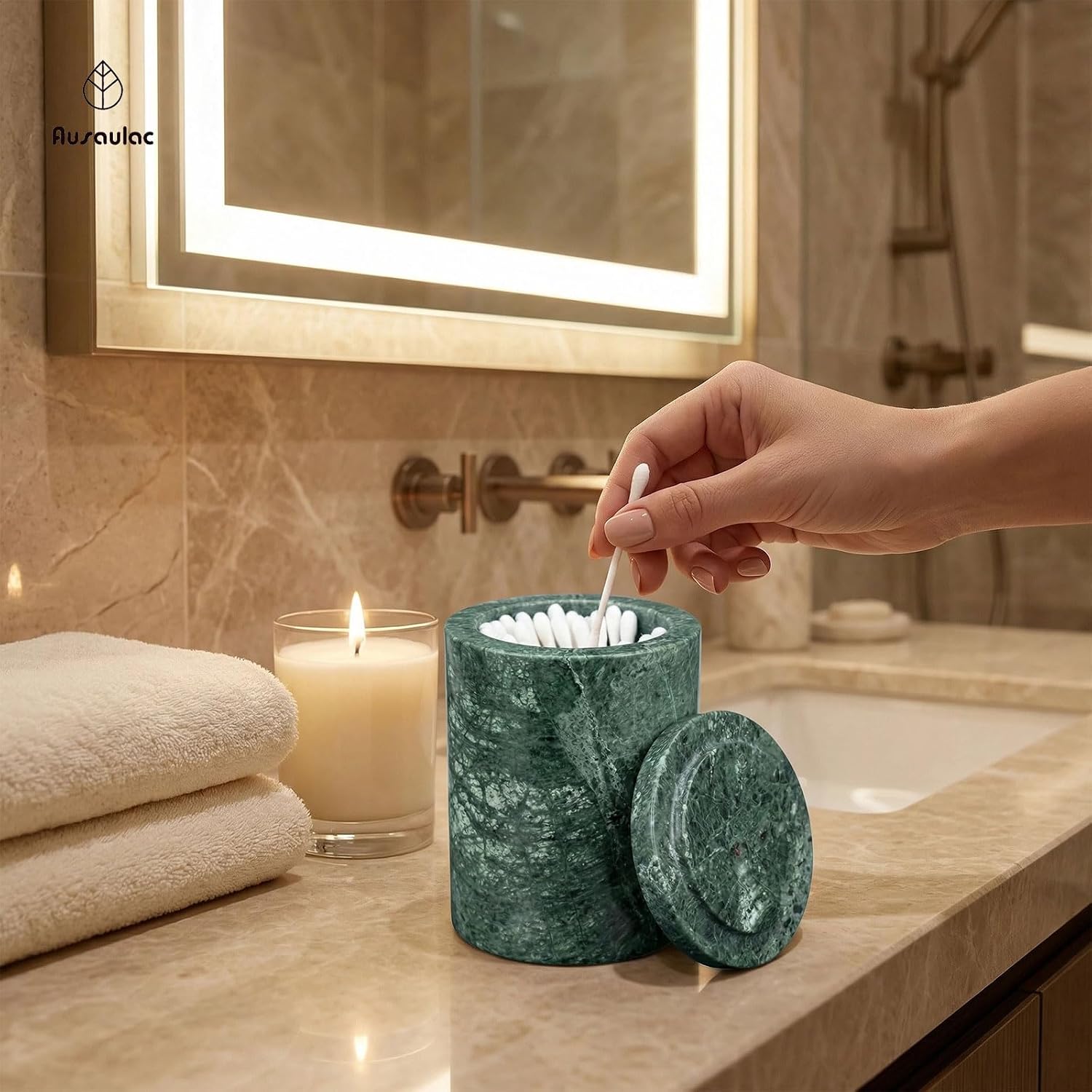 Emerald Marble Canister Round