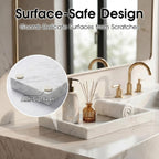 Natural Marble Tray Heavyweight Stone Vanity Tray for Bathroom Countertop, Coffee Table & Dresser - Handcrafted Rectangular Organizer (White X, 12" x 8" x 1.2")