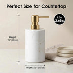 Marble Soap Dispenser, Hand Soap Dispenser for Bathroom Kitchen Countertop - Lotion and Liquid Soap Dispenser (1, White)