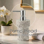 Marble Soap Dispenser, Hand Soap Dispenser for Bathroom Kitchen Countertop - Lotion and Liquid Soap Dispenser (1, Grey)