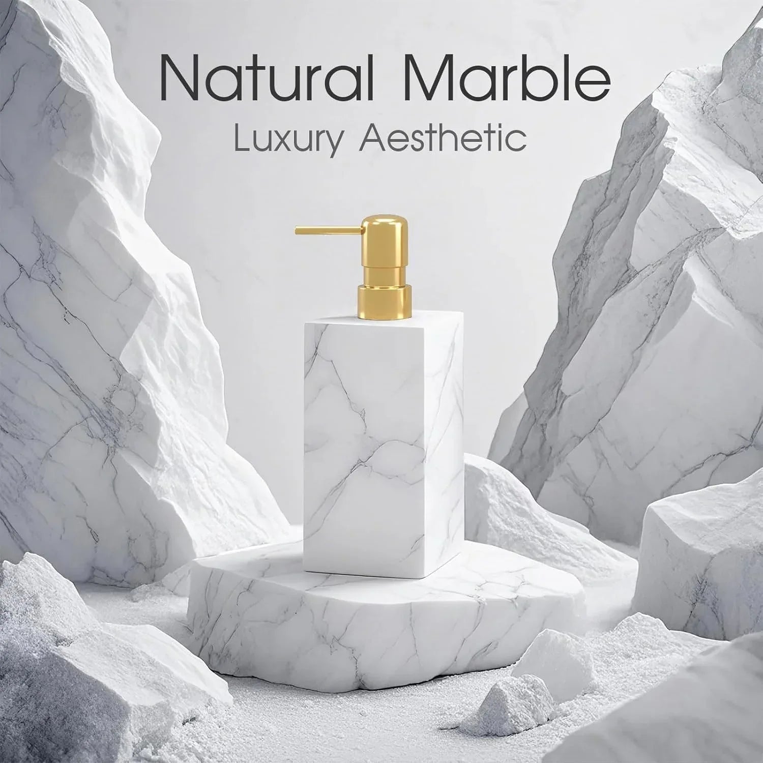 The Dark Emperador Soap Dispenser | Brown Marble Lotion Pump