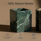 Natural Marble Tray Heavyweight Stone Vanity Tray for Bathroom Countertop, Coffee Table & Dresser - Handcrafted Rectangular Organizer (Green, 9.84" x 4.72" x 1.18")