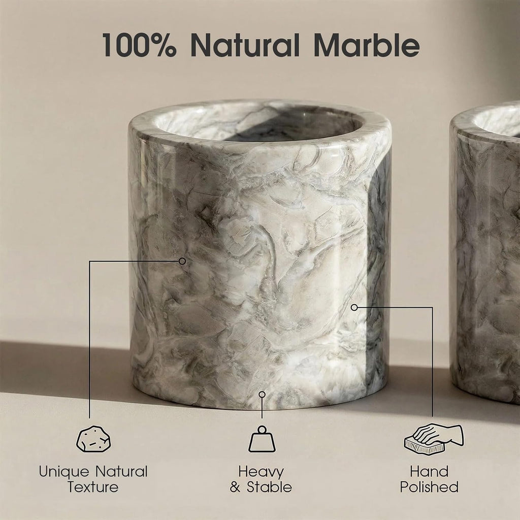 Hermes Grey Marble Canister Round