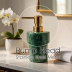 Marble Soap Dispenser, Hand Soap Dispenser for Bathroom Kitchen Countertop - Lotion and Liquid Soap Dispenser (1, Green)
