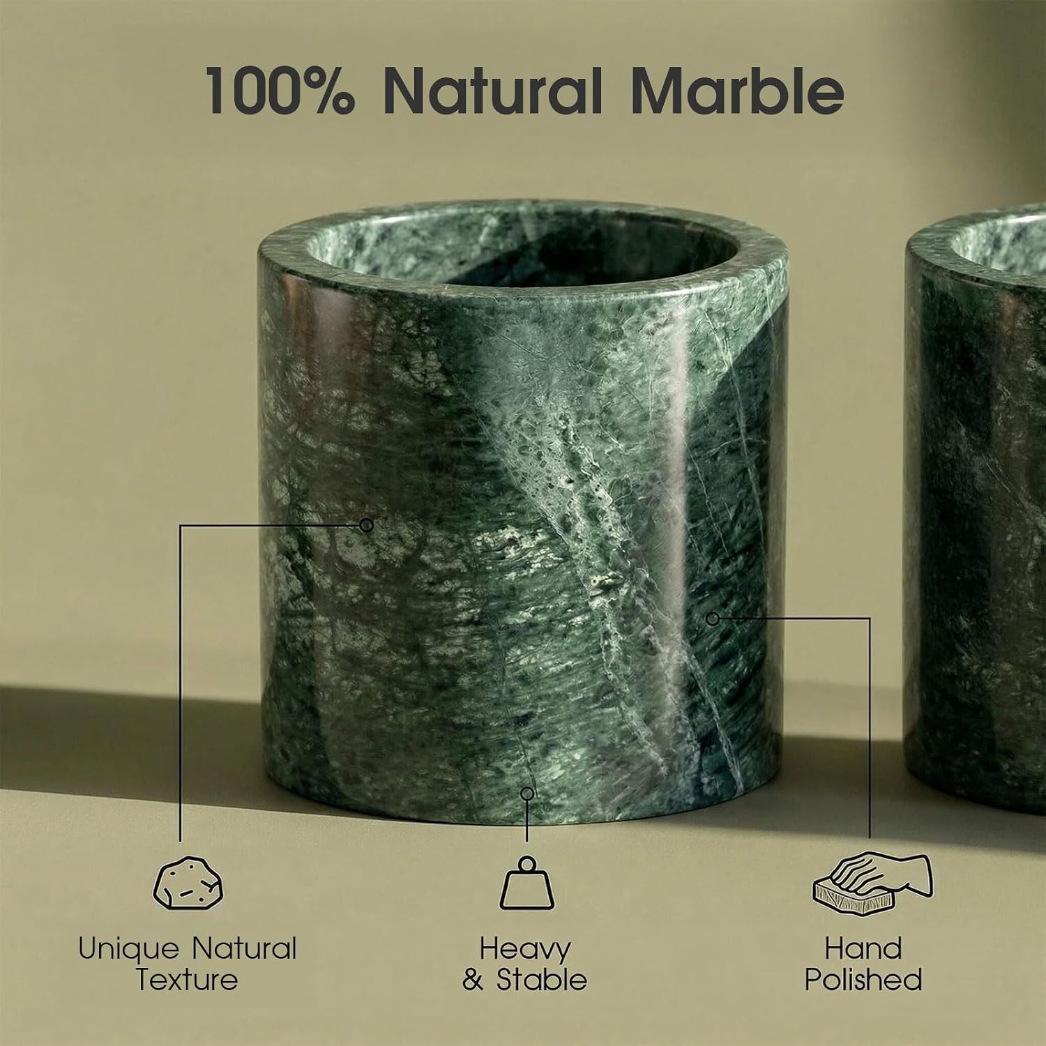 Emerald Marble Canister Round