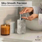 Marble Soap Dispenser, Hand Soap Dispenser for Bathroom Kitchen Countertop - Lotion and Liquid Soap Dispenser (1, Grey)
