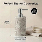 Marble Soap Dispenser, Hand Soap Dispenser for Bathroom Kitchen Countertop - Lotion and Liquid Soap Dispenser (1, Grey)