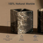 Natural Marble Tray Heavyweight Stone Vanity Tray for Bathroom Countertop, Coffee Table & Dresser - Handcrafted Rectangular Organizer (Coffee, 9.84" x 4.72" x 1.18")