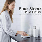 Natural Marble Soap Dish - 1.1lb Heavyweight Solid Base Soap Holder for Bathroom Vanity & Kitchen Sink - Non-Slip Handcrafted Stone Tray Shields Countertop Surfaces (White)