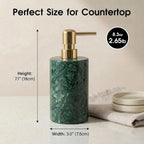 Marble Soap Dispenser, Hand Soap Dispenser for Bathroom Kitchen Countertop - Lotion and Liquid Soap Dispenser (1, Green)