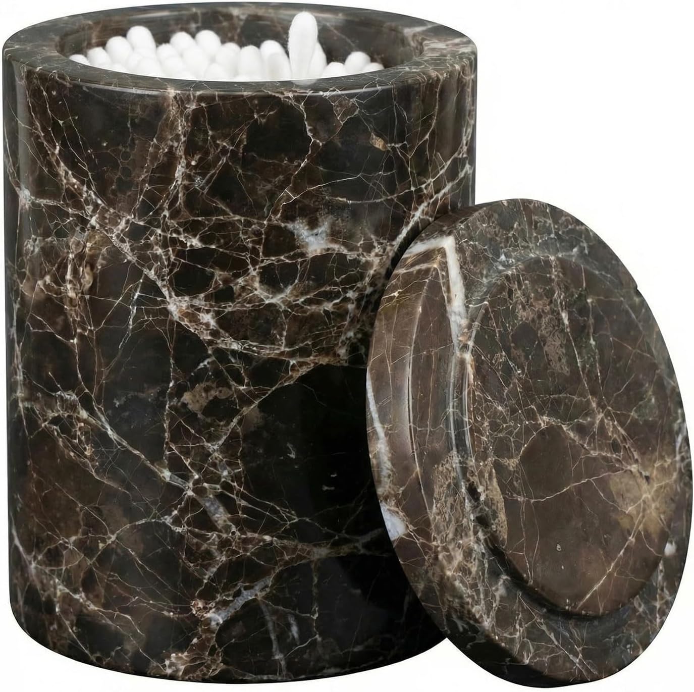 Dark Emperador Marble Canister Round