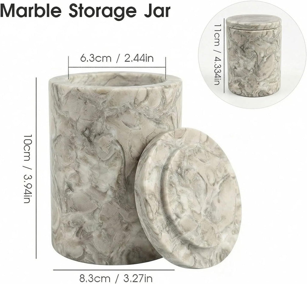 Hermes Grey Marble Canister Round