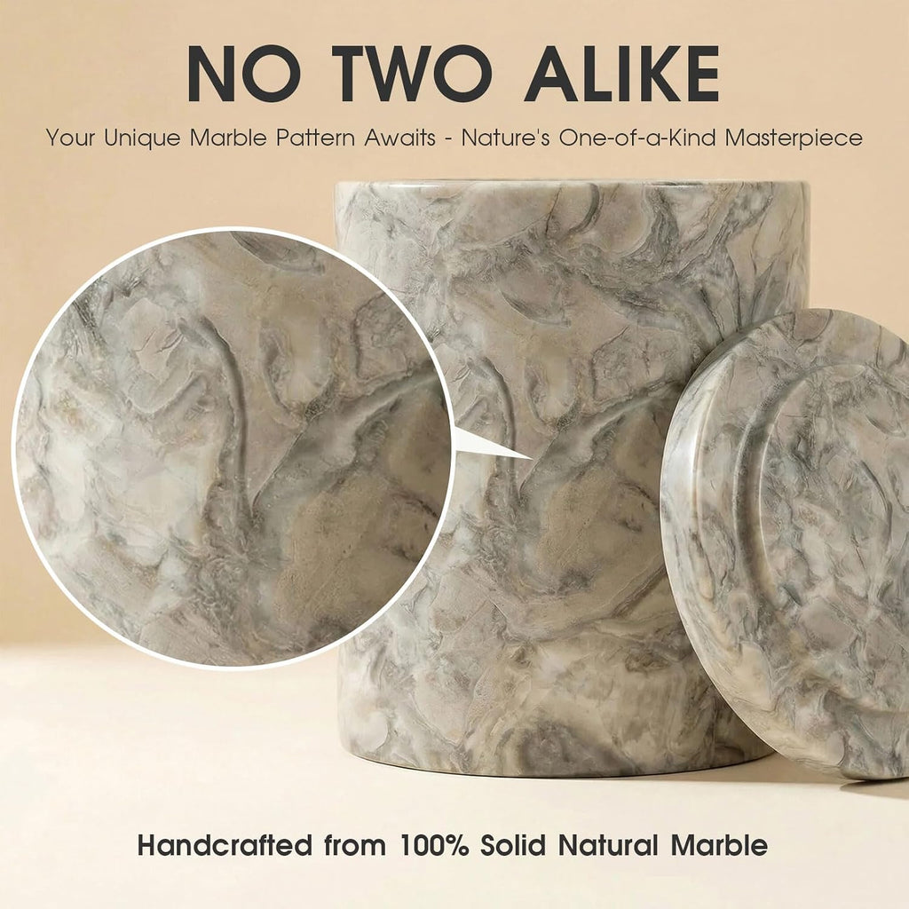 Hermes Grey Marble Canister Round