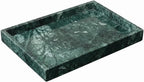 Natural Marble Tray Heavyweight Stone Vanity Tray for Bathroom Countertop, Coffee Table & Dresser - Handcrafted Rectangular Organizer (Green X, 12" x 8" x 1.2")