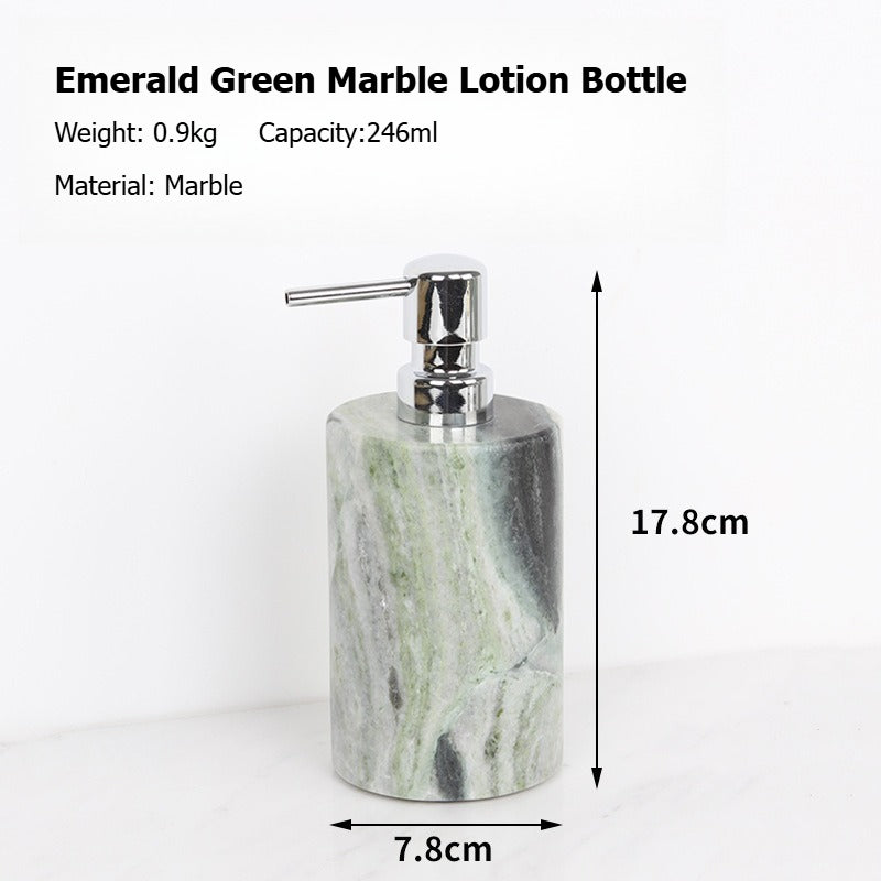 AUSAULAC Luxury Marble Bathroom Set - Soap Dispenser, Tissue Box & Tray | Light Luxury Hotel Style