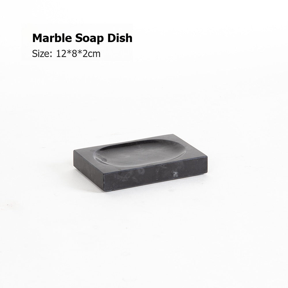 AUSAULAC Luxury Marble Bathroom Set - Soap Dispenser, Tissue Box & Tray | Light Luxury Hotel Style