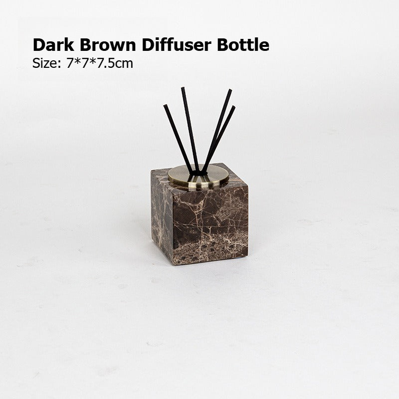 AUSAULAC Luxury Marble Bathroom Set - Soap Dispenser, Tissue Box & Tray | Light Luxury Hotel Style Dark Brown