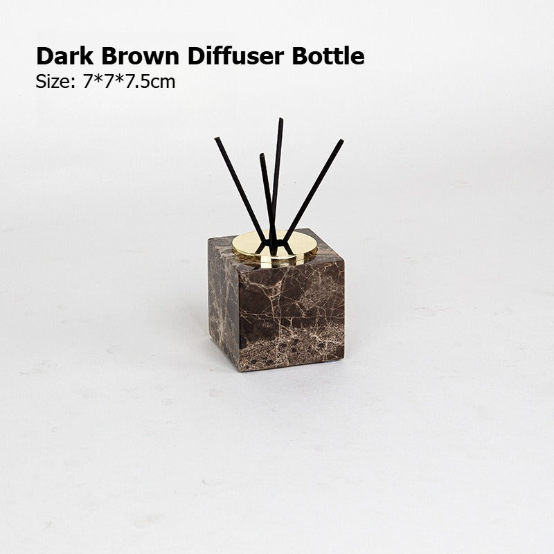 AUSAULAC Luxury Marble Bathroom Set - Soap Dispenser, Tissue Box & Tray | Light Luxury Hotel Style Dark Brown