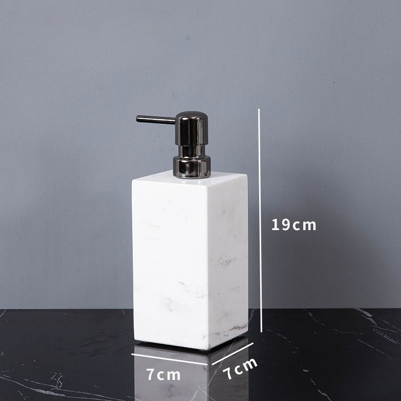 AUSAULAC Luxury Marble Bathroom Set - Soap Dispenser, Tissue Box & Tray | Light Luxury Hotel Style